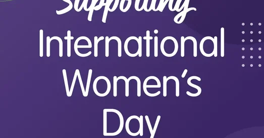 Graphic with purple background that reads 'Supporting International Women’s Day' alongside the International Women’s Day logo and hashtags #AccelerateAction and #IWD2025.